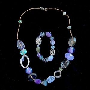 N2104 Retired Silpada Amethyst Necklace and bracelet SET